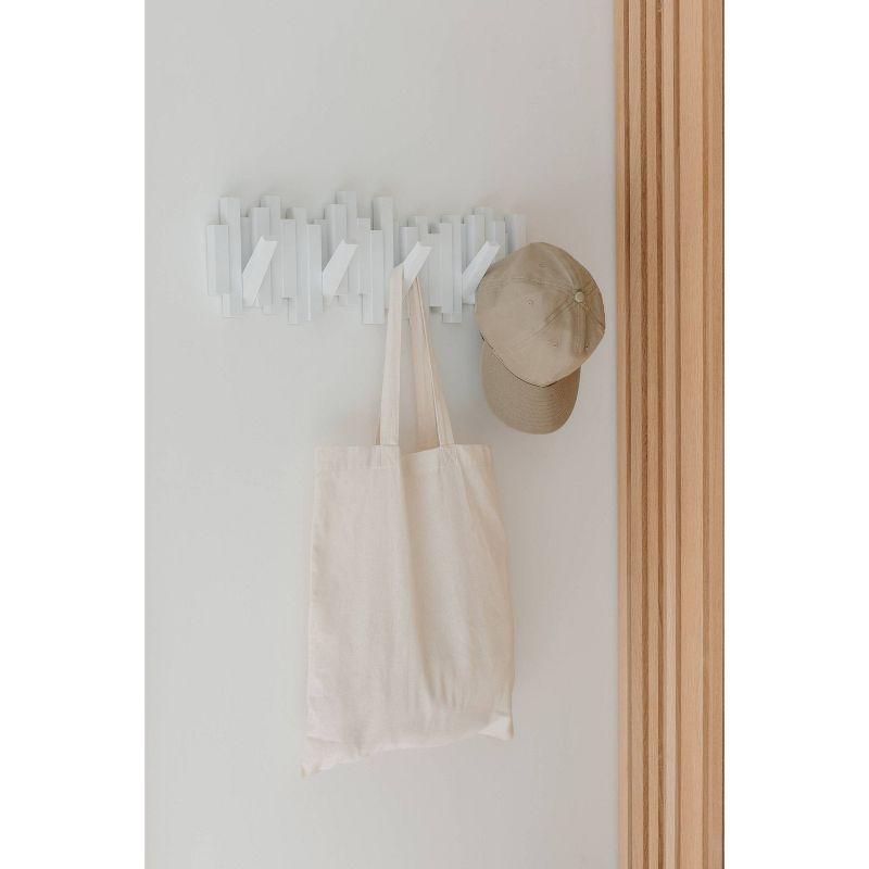 Umbra Sticks Multi Hook White: Wall Hooks, 5 Decorative Hooks, ABS Material, 25 lb Capacity, 19.38" Length, 5-Year Warranty