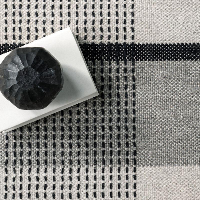 Nuloom Portland Plaid Wool Area Rug, 4' x 6', Grey