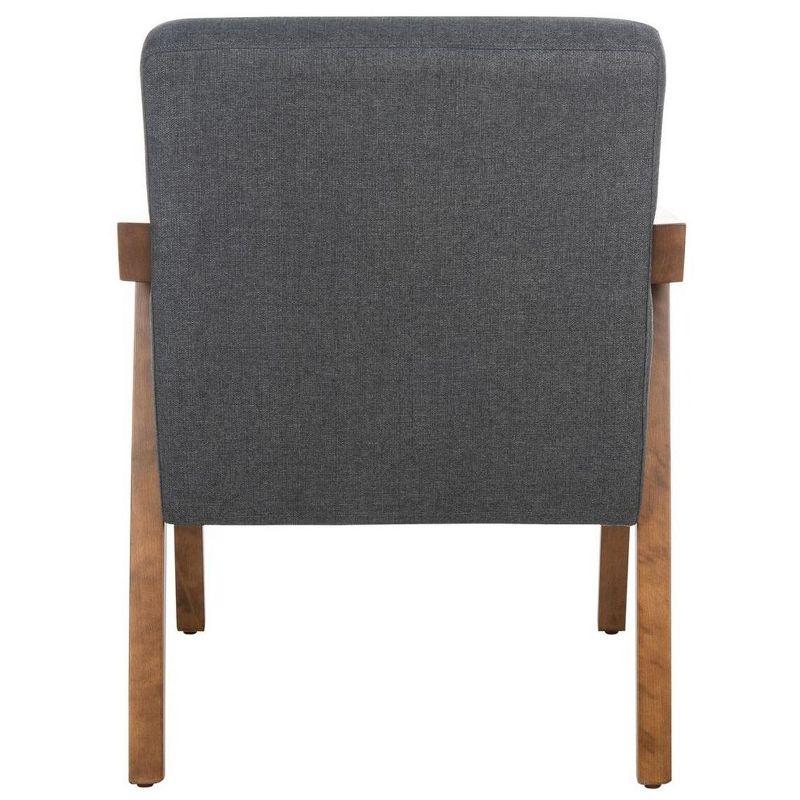 Olyvar Dark Grey Linen and Brown Wood Armchair 32"