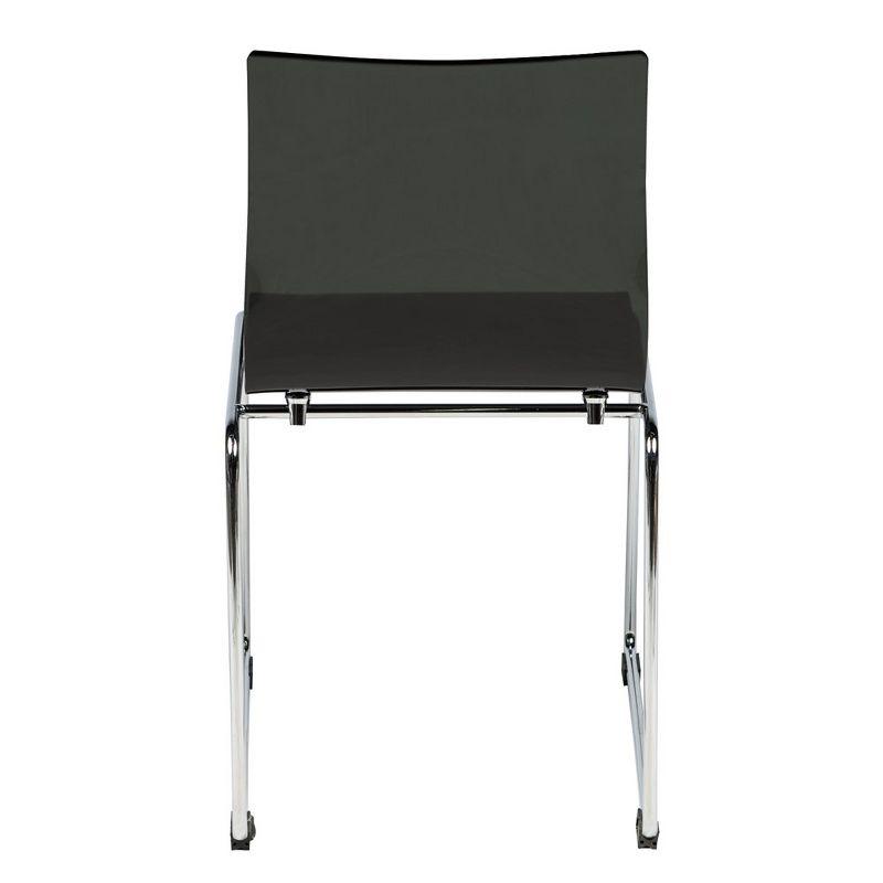 LeisureMod Lima Modern Acrylic Chair in Transparent Black