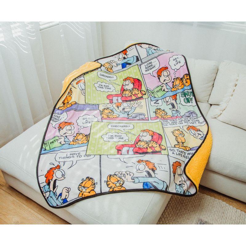 Silver Buffalo Garfield and Jon Comic Strip Panels Throw Blanket | 50 x 60 Inches