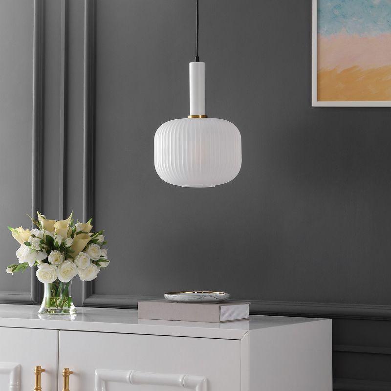 Naois Sleek White Glass LED Pendant Light