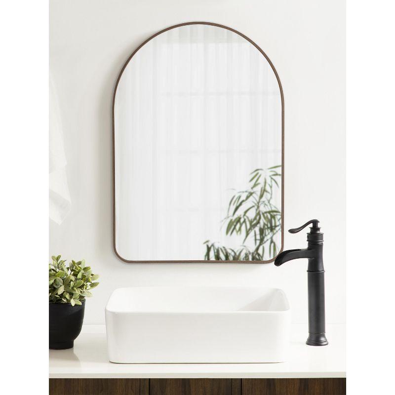 Kate and Laurel Zayda Metal Arch Mirror, 20x28, Walnut Brown