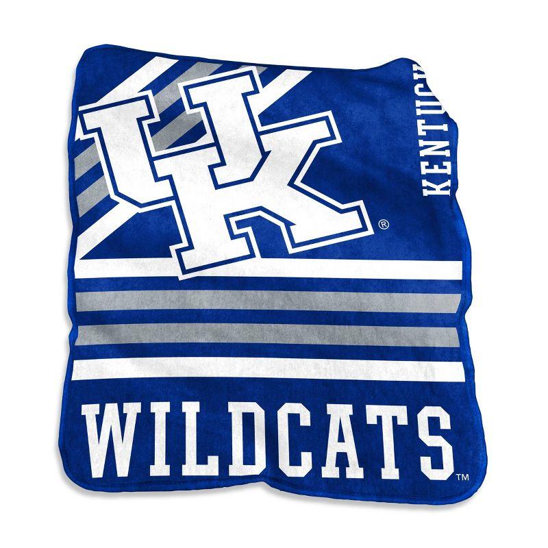 Kentucky Wildcats Blue and White Raschel Throw Blanket