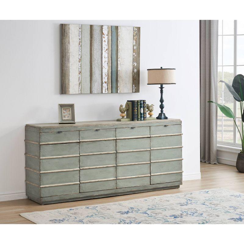 Monaco Two-Tone Blue and Cream Rustic Credenza