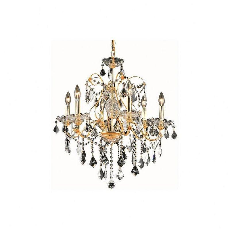 Elegant Lighting Kasey 1-Light Honey Gold Pendant with Elegant Canopy Mount