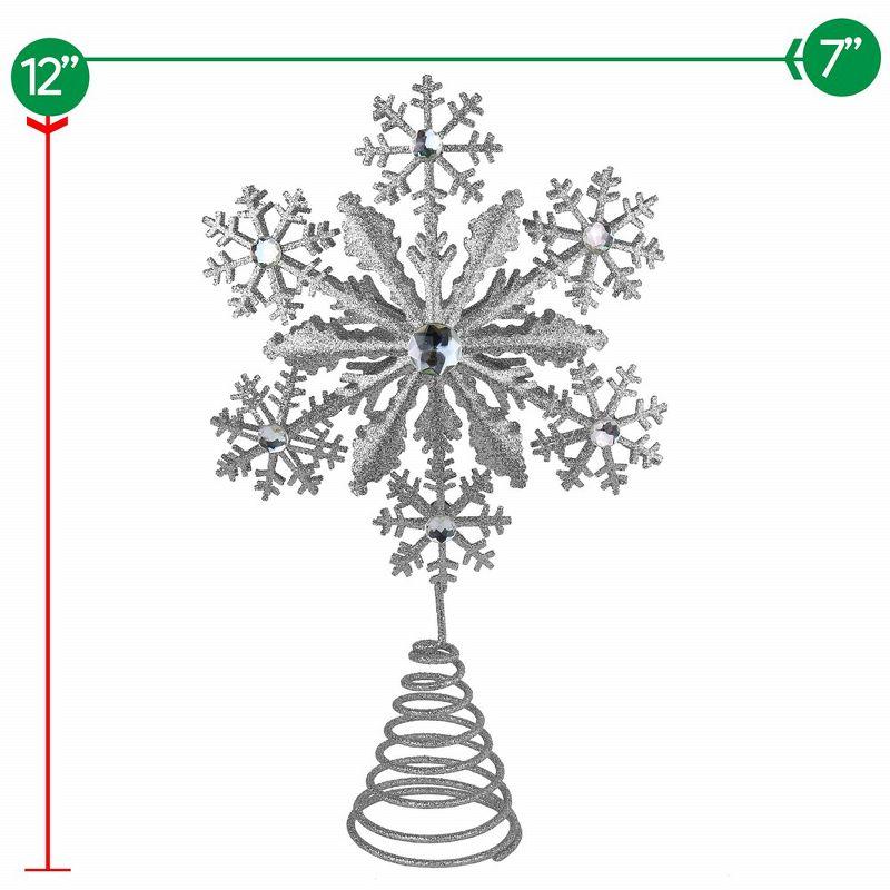 Ornativity Glitter Snowflake Tree Topper - Silver