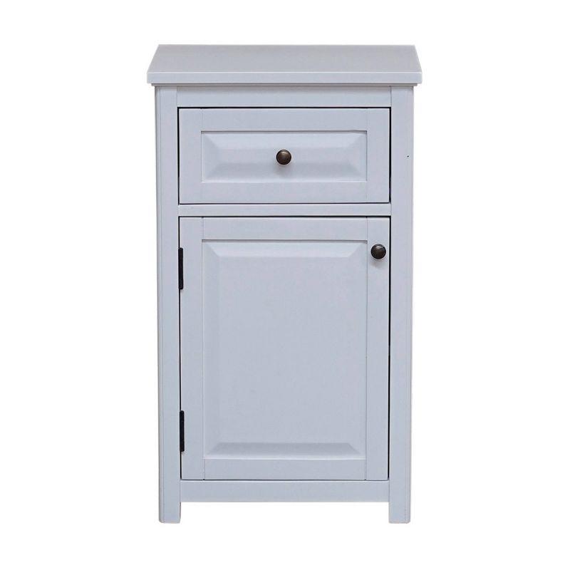 Alaterre Furniture Dorset Bathroom Storage Tower with Open Upper Shelves, Lower Cabinet and Drawer: Hardwood Linen Tower