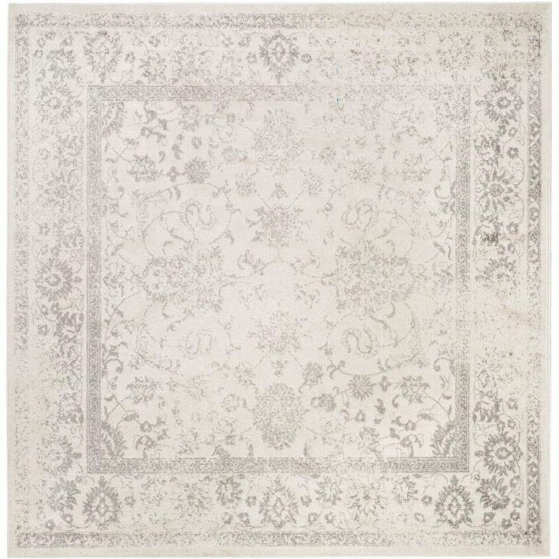 Adirondack ADR109 Machine Made Indoor Area Rug - Ivory/Silver - 12'x12' - Safavieh