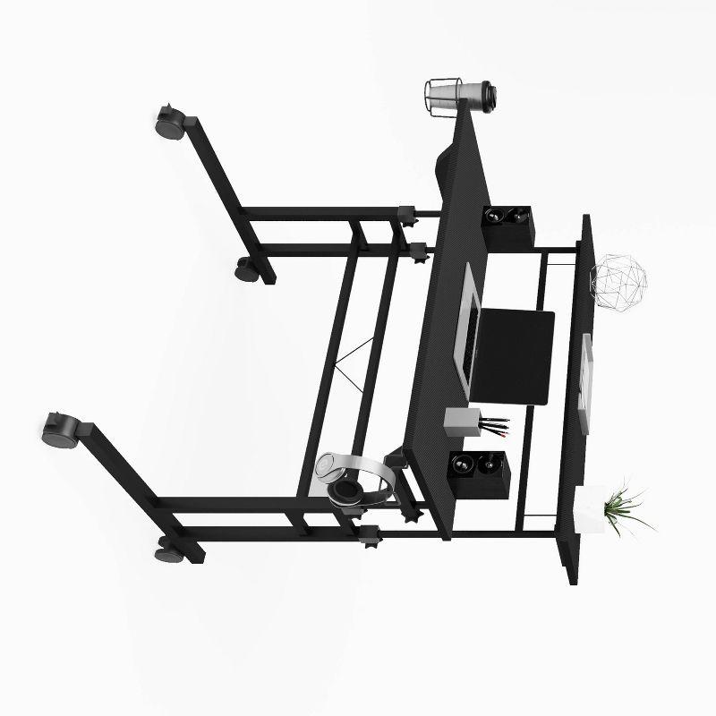 Inbox Zero Mobili Rolling Writing Desk – Height Adjustable with Moveable Shelf & Locking Wheels