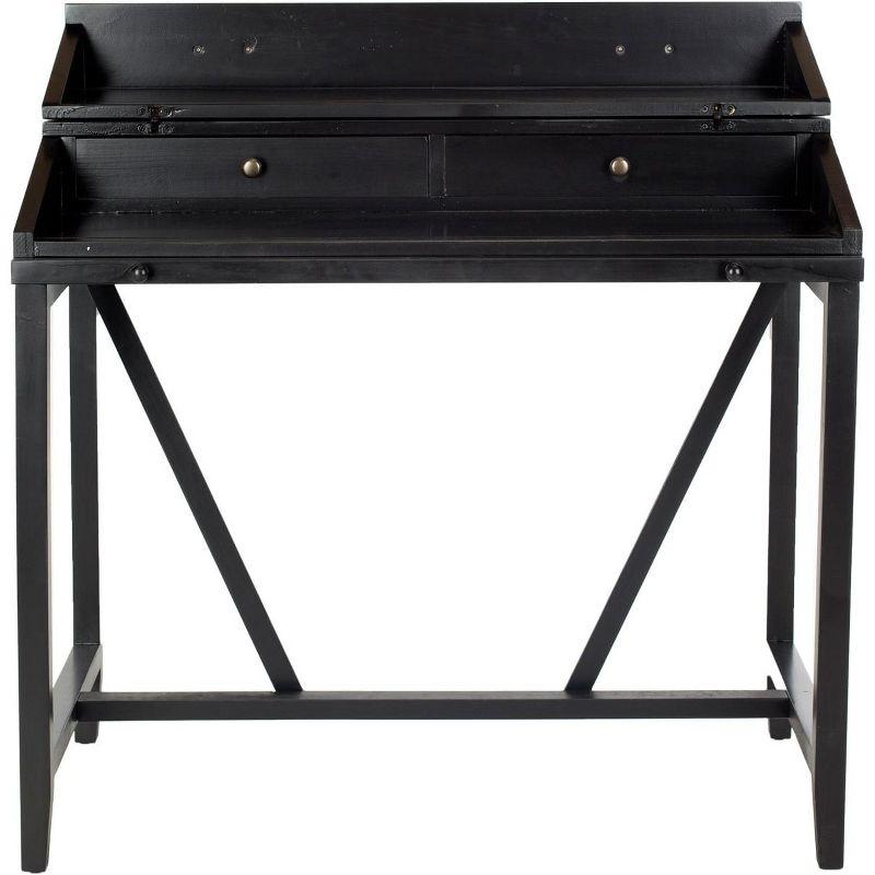 Wyatt Writing Desk With Pull Out - AMH6509 - Black - Safavieh Couture