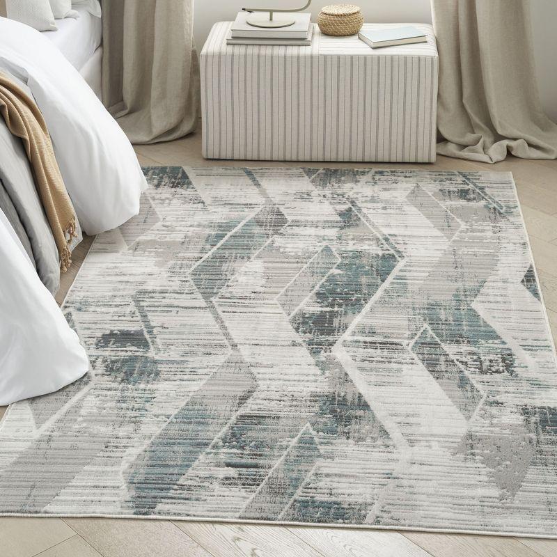 Nourison Thalia Distressed Contemporary Indoor Rug Grey Beige 5'3" x 7'3"