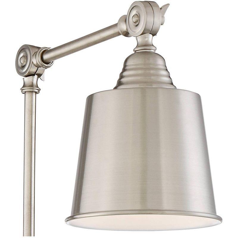 360 Lighting Mendes Modern Wall Lamps Set of 2 Brushed Nickel Plug-in 4 1/4" Light Fixture Up Down Adjustable for Bedroom Reading Living Room Hallway