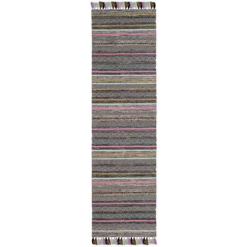Montauk MTK901 Hand Woven Indoor Runner Rug - Black/Multi - 2'3"x8' - Safavieh.