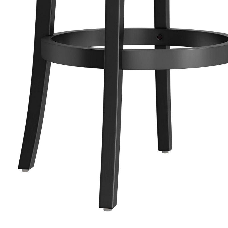 31" Sloan Swivel Barstool Black/Gray - Hillsdale Furniture: Upholstered, Matte Finish, Wood Legs, Foam Padded