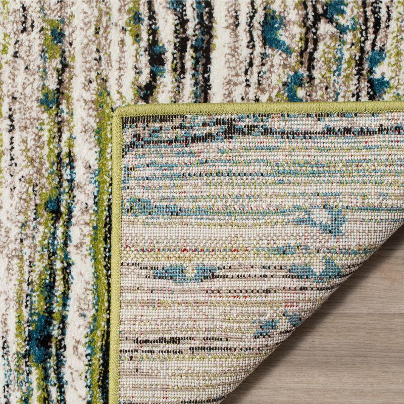 Elysian Blooms Cream/Green Synthetic 5'3" x 7'6" Area Rug