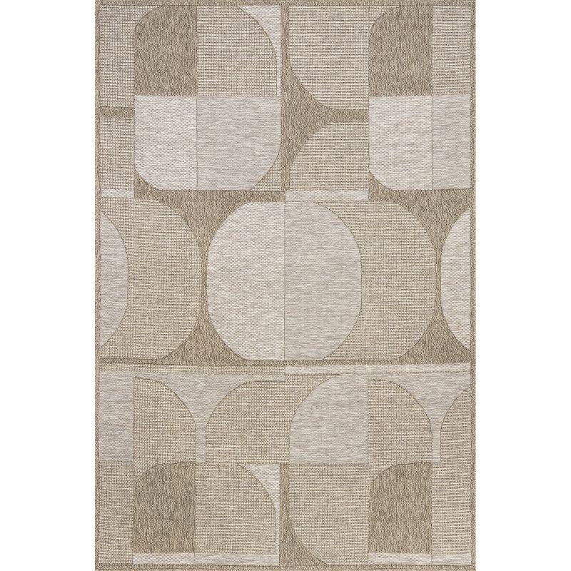 Inara Beige and Gray Geometric Indoor/Outdoor Area Rug