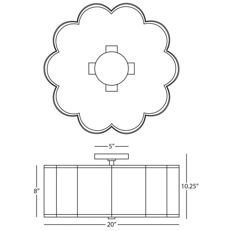Tess Scalloped Flush Mount (16"-24")
