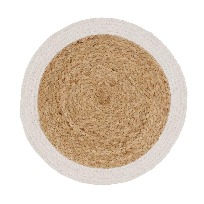 Saro Lifestyle Handmade Jute Braided Placemat (Set of 4), 15", White