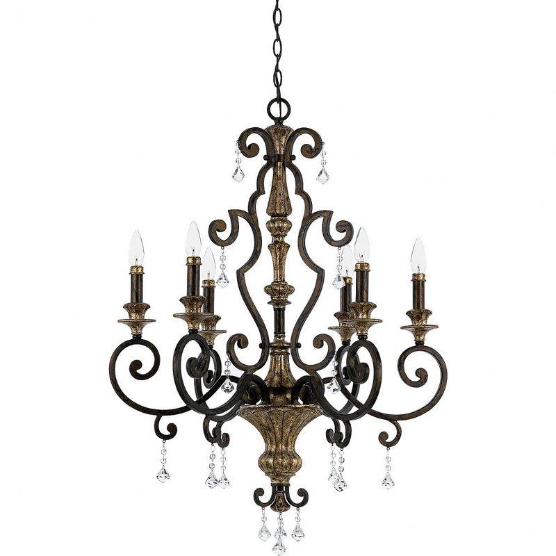 Bronze Crystal 6-Light Mini Candle Chandelier