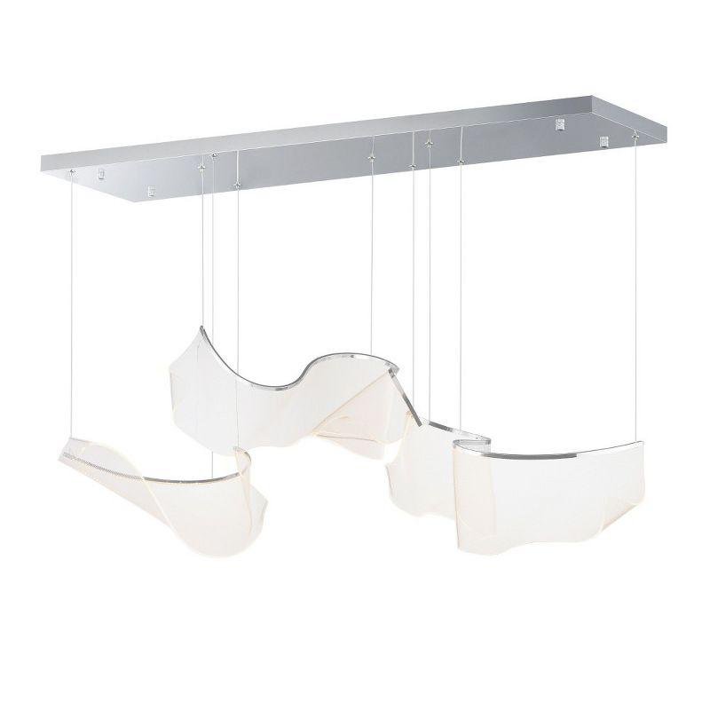 Polished Chrome 3-Light LED Pendant with Patterned Acrylic Shades