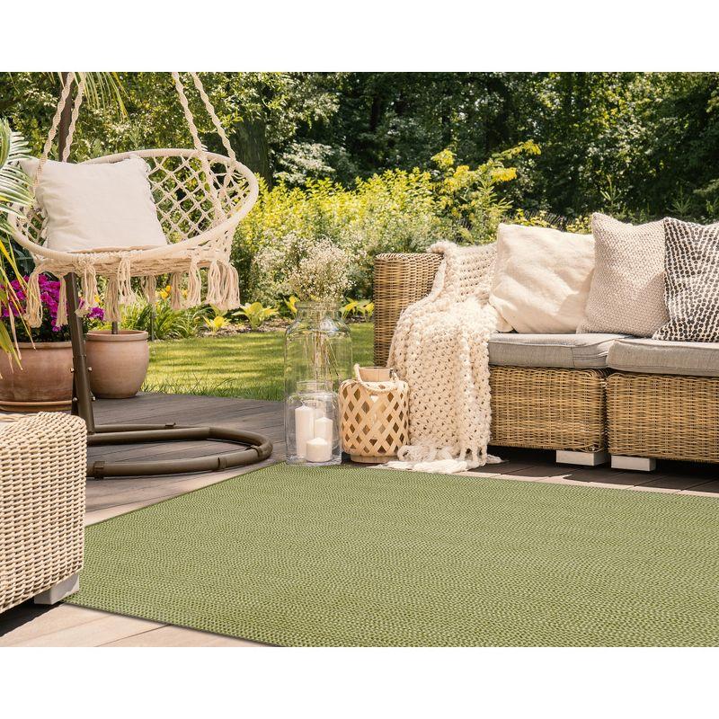 Liora Manne Calais Solid Indoor/Outdoor Rug Green 3'6" x 5'6"