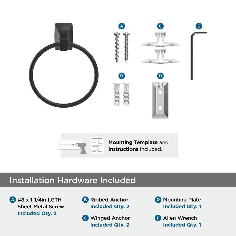 GlideRite Hardware Avalon Towel Ring Hardware Accessory 9040-SQ-MB-1