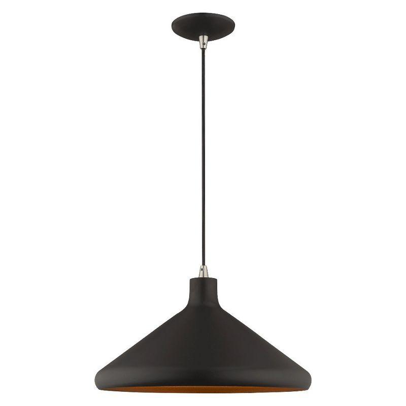 Livex Lighting Metal Shade 1 - Light Chandelier in  Black