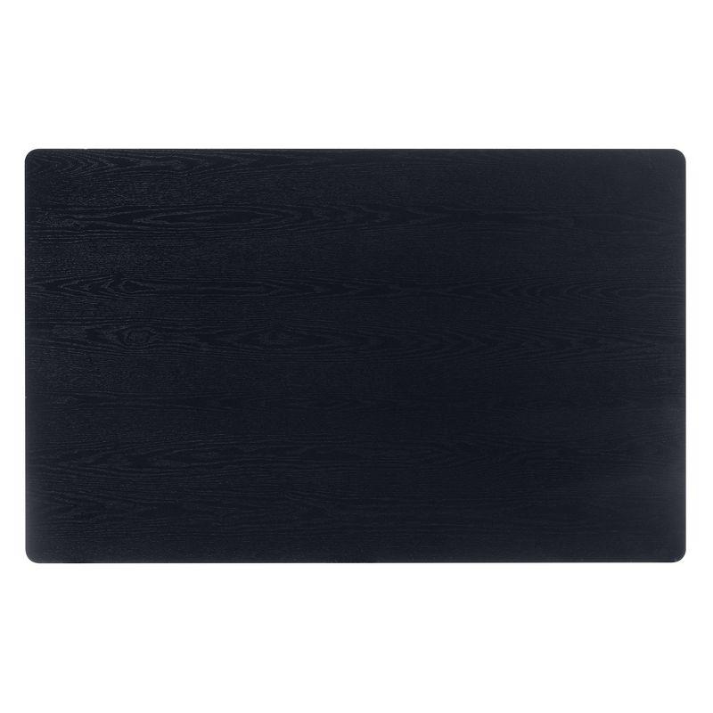 Baxton Studio Dannon Mid-Century Modern Cream Fabric and Black Finished Wood 5-Piece Dining Set