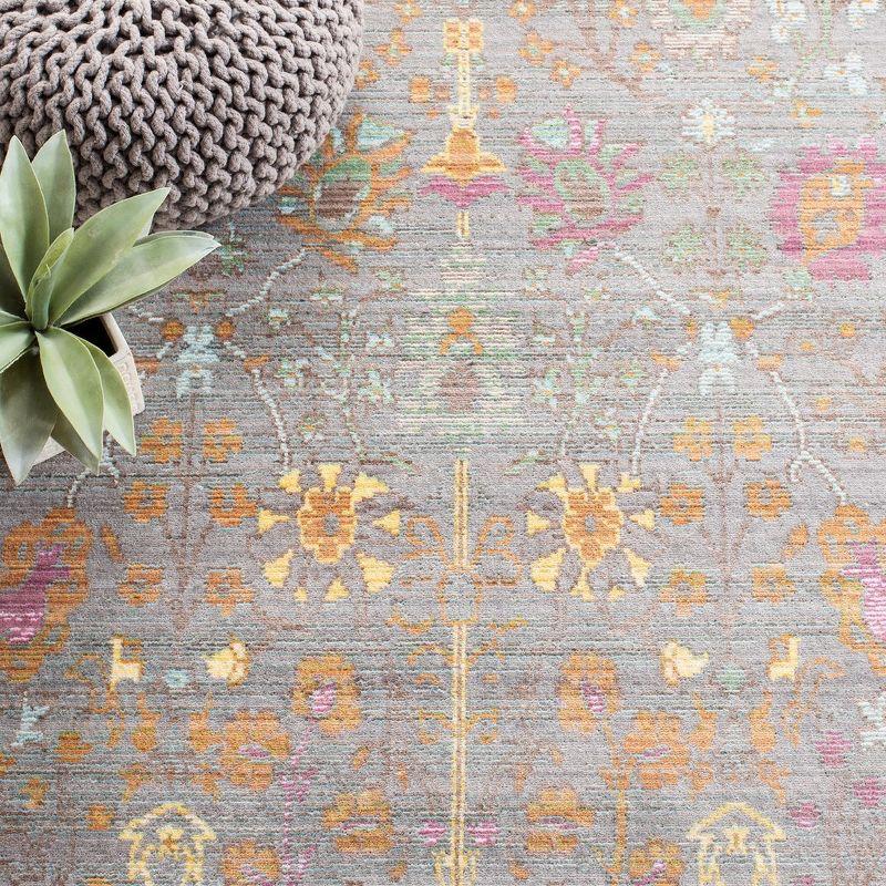 Valencia VAL108 Power Loomed Indoor Area Rug - Grey/Multi - 6'7"x6'7" - Safavieh