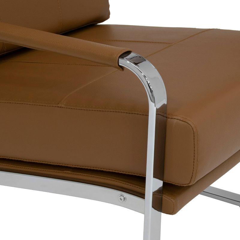Allure Modern Blended Leather Accent Arm Chair: Chrome-Finished, No Assembly - Studio Designs Home
