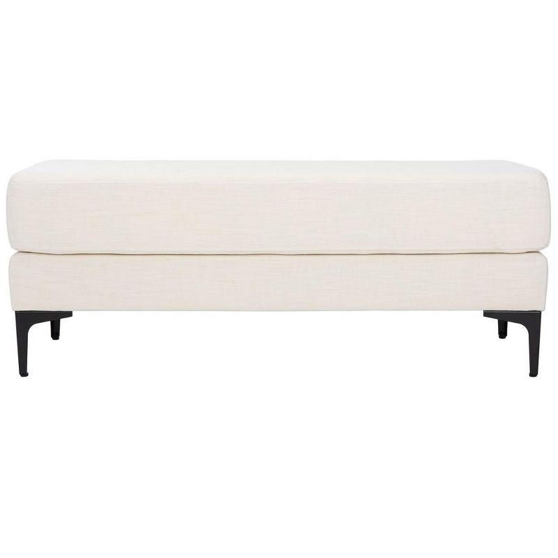 Elise Transitional Cream PU Leather and Black Wood 48" Bench