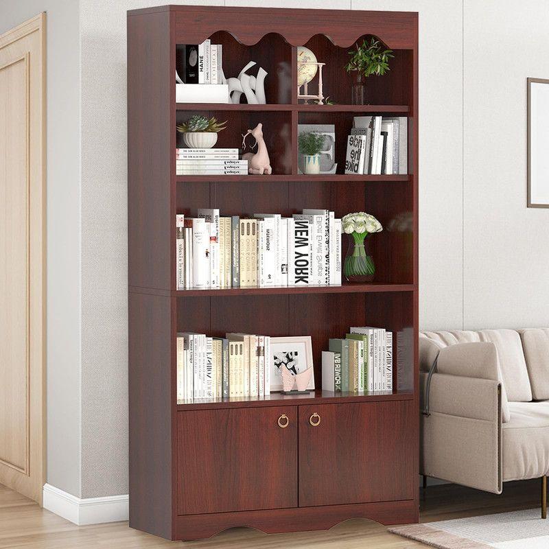 Bookshelf 5 Tier Open, Bookcase Modern with Doors, Wood Bookcase Storage Organizer Shelf, 63 inch Storage Shelves for Bedroom Living Room Office