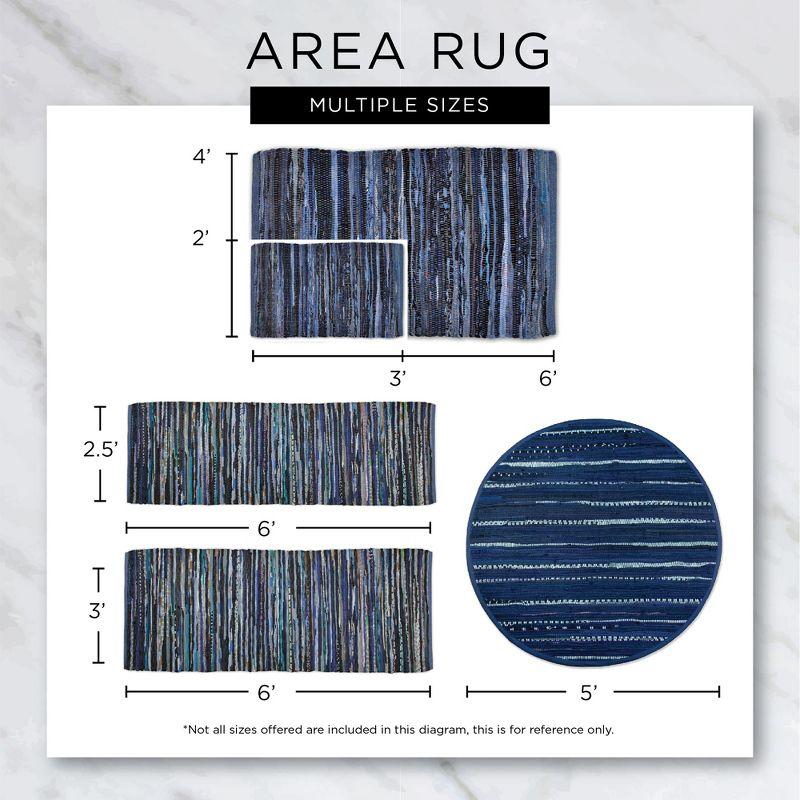 Design Imports Textured Stripe - Gray & Natural With 3 In Fringe - 2 X 3 Ft