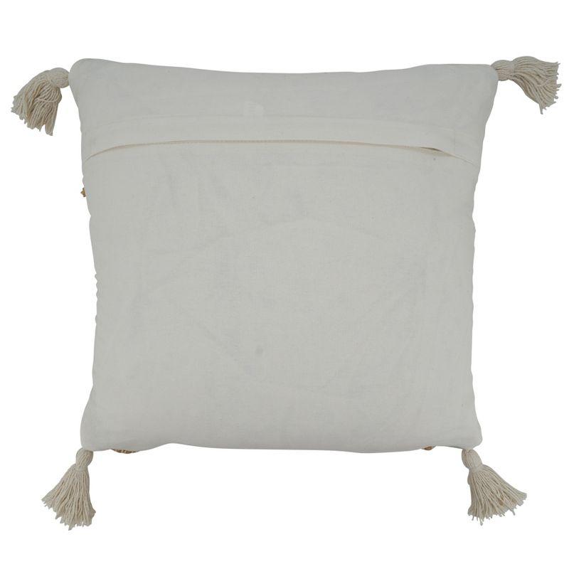Saro Aziza Collection Tassels Cotton Pillow Cover