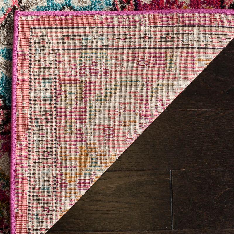Monaco MNC243 Power Loomed Indoor Area Rug - Pink/Multi - 5'x5' - Safavieh