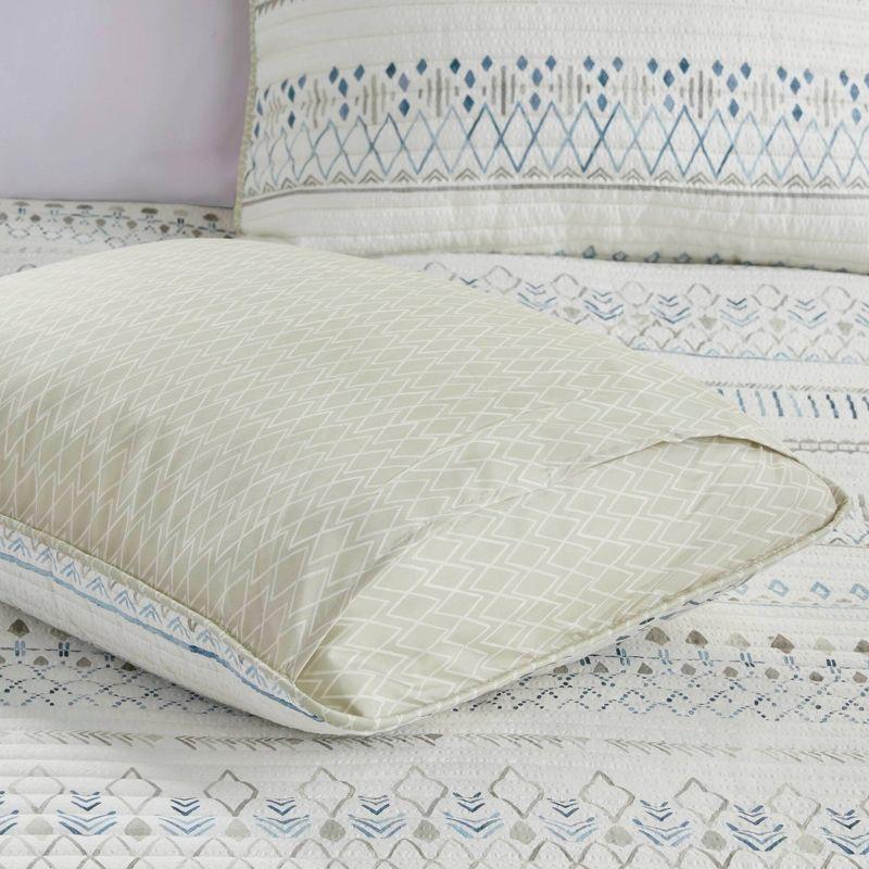 Madison Park Fraser 5 Piece Printed Seersucker Comforter Set with Throw Pillows