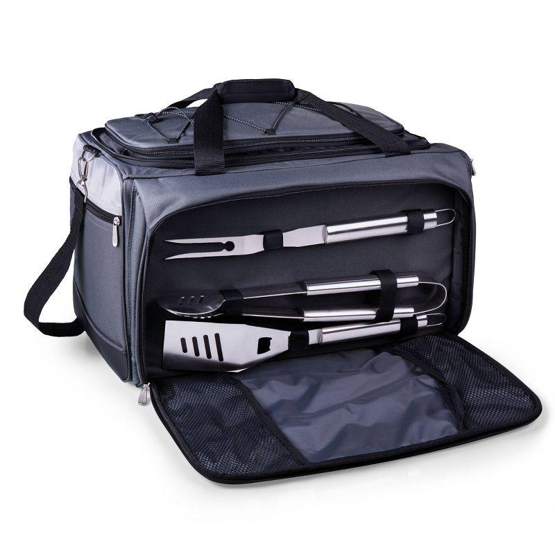 Arlmont & Co. Buccaneer Portable Charcoal Grill & Cooler Tote, Take Anywhere BBQ Grill with BBQ Accessories and Cooler Bag, Barbecues Grill for Outdoor Cooking