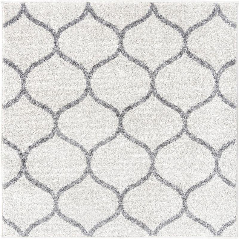 Unique Loom 7' 0 x 7' 0 Trellis Frieze Rounded Ivory Area Rug