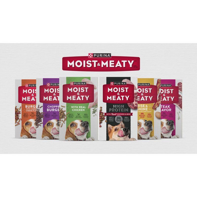 Moist & Meaty Burguer with Cheddar Cheese and Beef Flavor Dry Dog Food - 12ct Pack