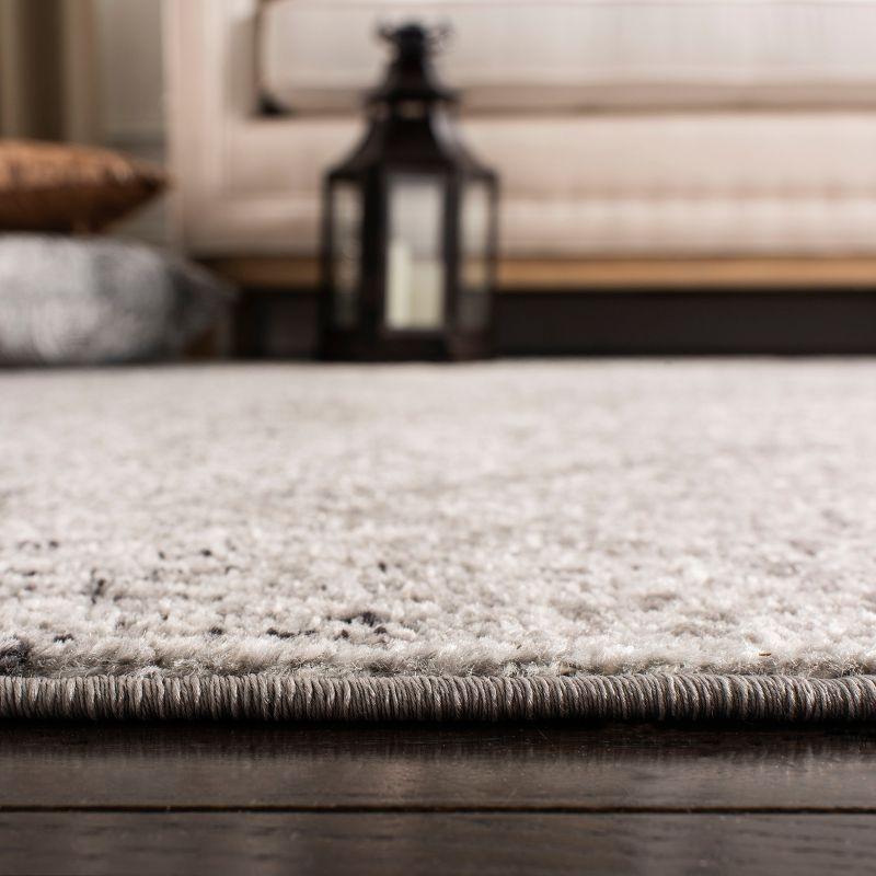 Gray and Ivory Rectangular Stain-Resistant Area Rug