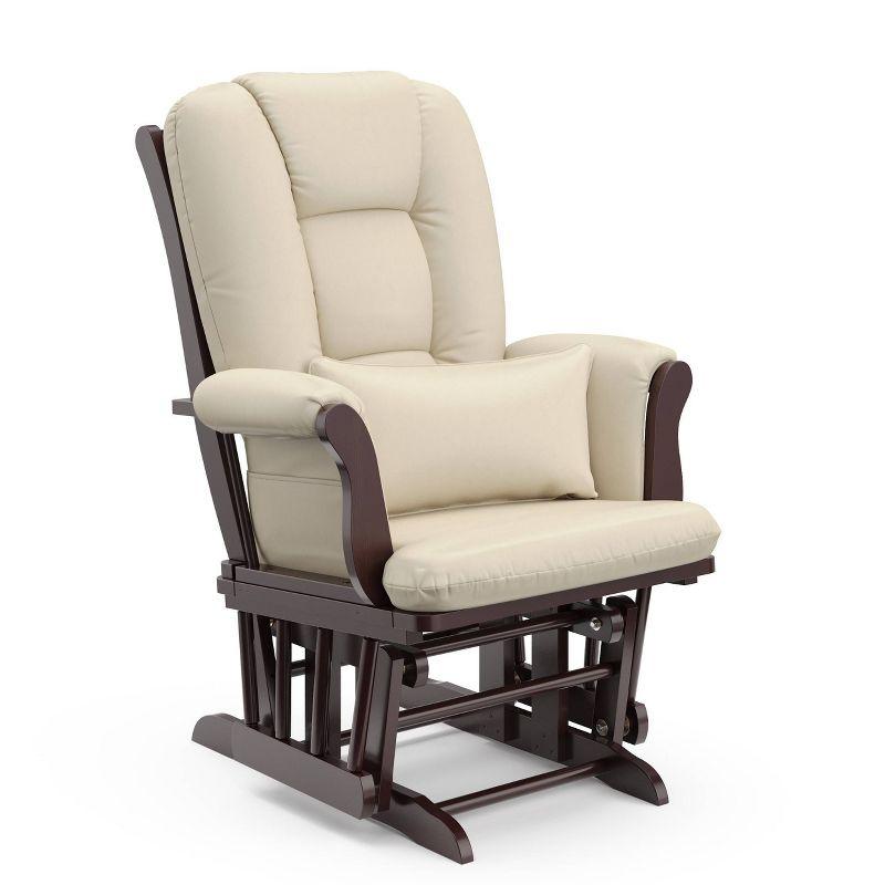 Tuscany Espresso and Beige Glider Chair with Ottoman Set