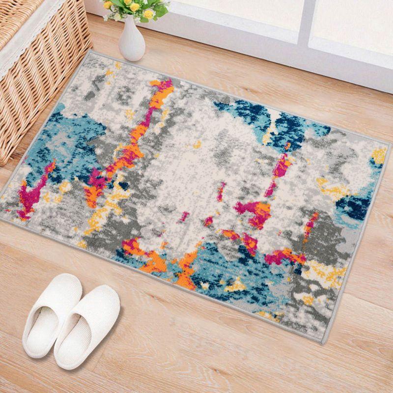 Abstract Charm 5' x 7' Multicolor Easy-Care Synthetic Area Rug