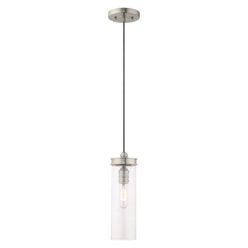 Livex Lighting Art Glass 1 - Light Pendant in  Brushed Nickel