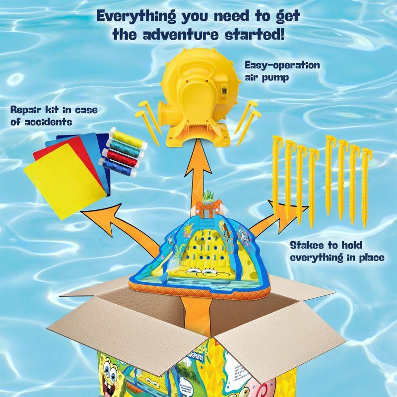 Sunny & Fun SpongeBob Ultra Climber Inflatable Water Slide with Climbing Wall, Two Slides & More!