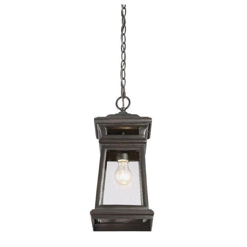 Taylor English Bronze and Gold Outdoor Hanging Lantern with Clear Glass