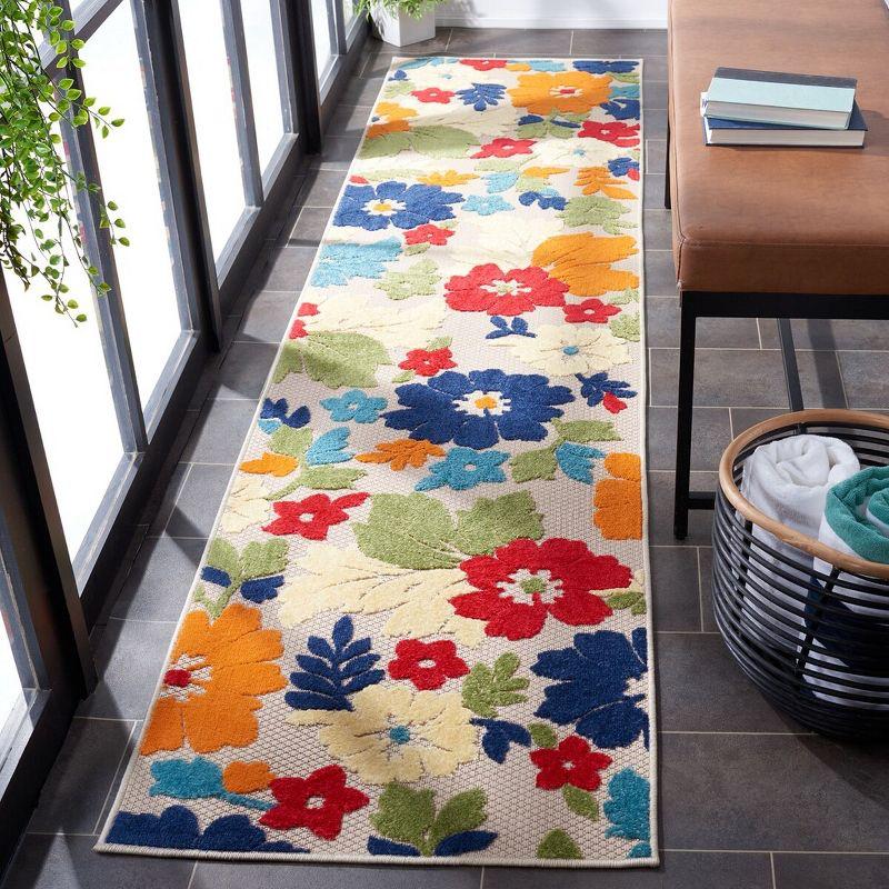Cabana CBN308 Loomed Indoor Runner Rug - Ivory/Orange - 2'2"x9' - Safavieh