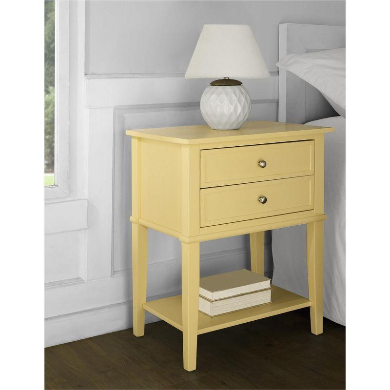 Ameriwood Home Franklin Nightstand Table with 2 Drawers and Lower Shelf