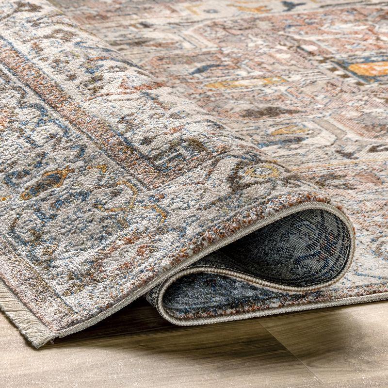 Nuloom Harriet Medallion 4x6 Indoor Area Rug for Living Room Bedroom Dining Room Kitchen, Light Brown/Ivory