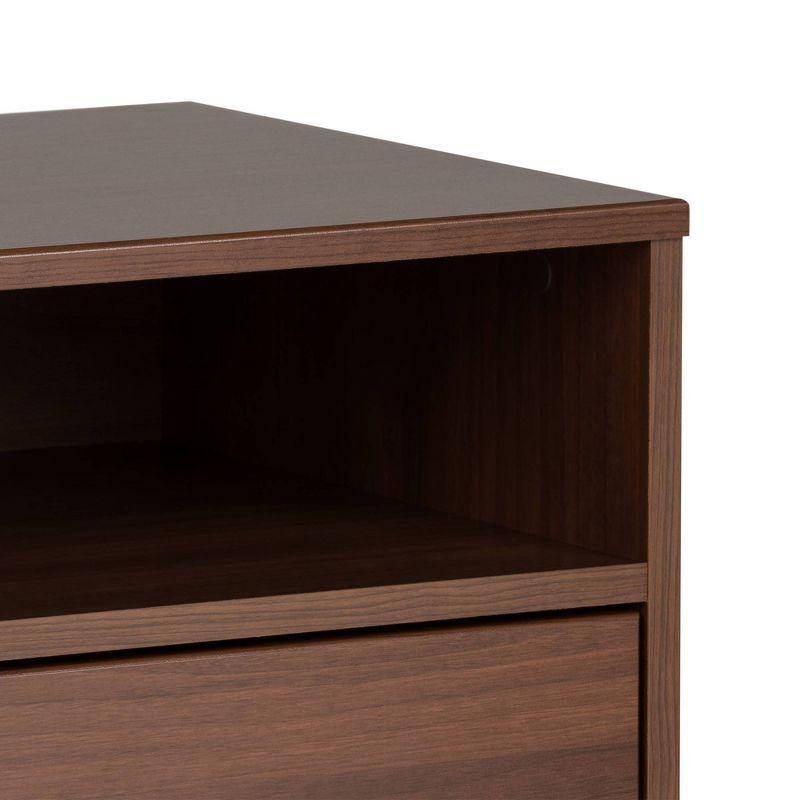 Prepac Milo Mid-Century Modern 2 Drawers Tall Nightstand with Shelf Cherry: Laminated, MDF, Metal Hardware